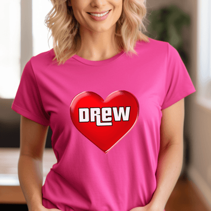 I Heart Drew Carey Price is Right Shirt, Super Fan Tee, Game Show Lover Gift - Berry - XS -