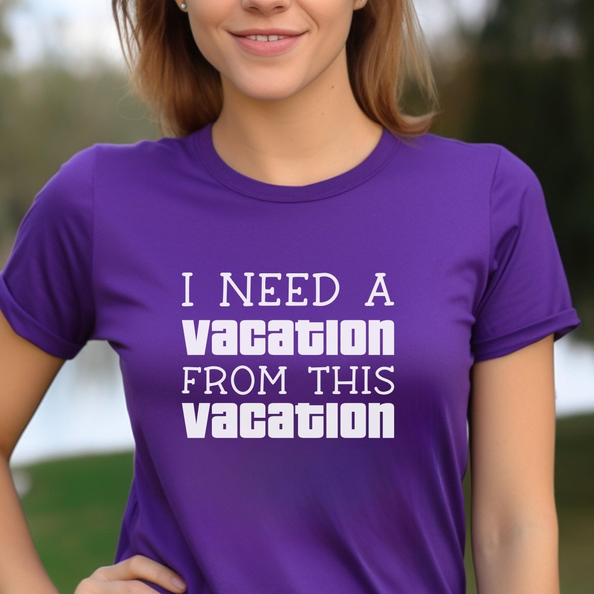 I Need a Vacation From This Vacation Price is Right Shirt, Family Trip Tee - Team Purple - XS -