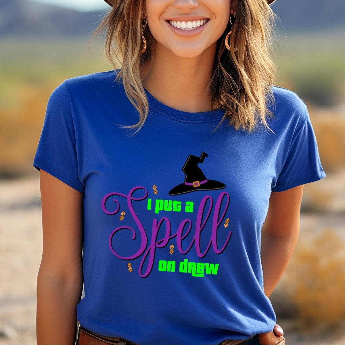 I Put a Spell on Drew Price is Right Shirt, Hocus Pocus Halloween Tee, Witchy Fan Gift - True Royal - XS -