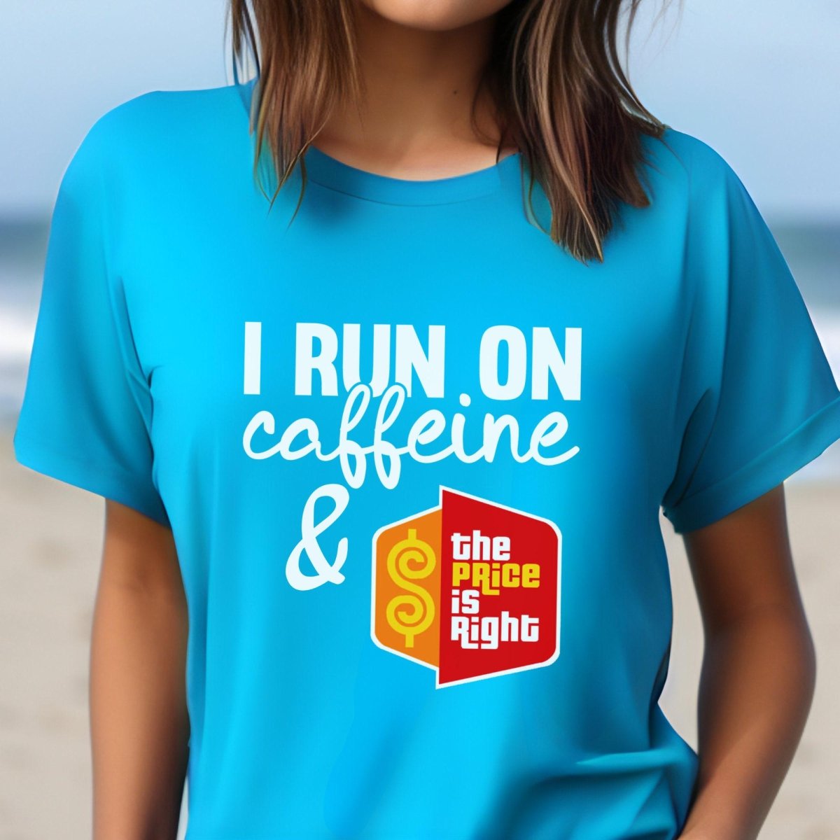 I Run on Caffeine and the Price is Right Shirt, Coffee Lover Tee - Team Purple - XS -