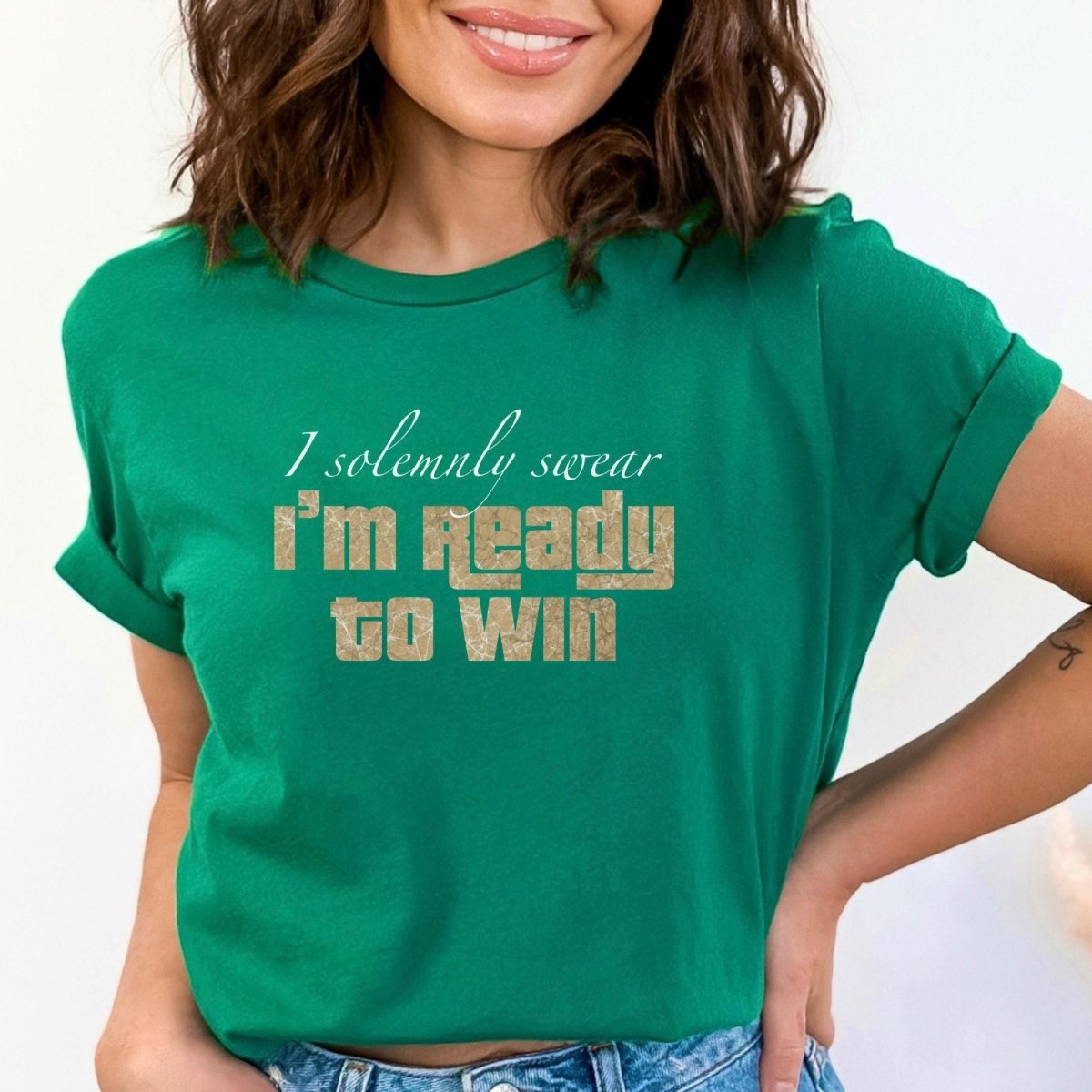 I Solemnly Swear I Am Ready to Win Price is Right Wizarding Shirt - Kelly - XS -