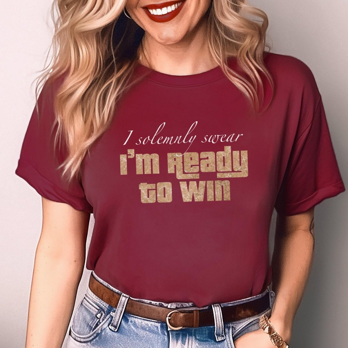 I Solemnly Swear I Am Ready to Win Price is Right Wizarding Shirt - Cardinal - XS -