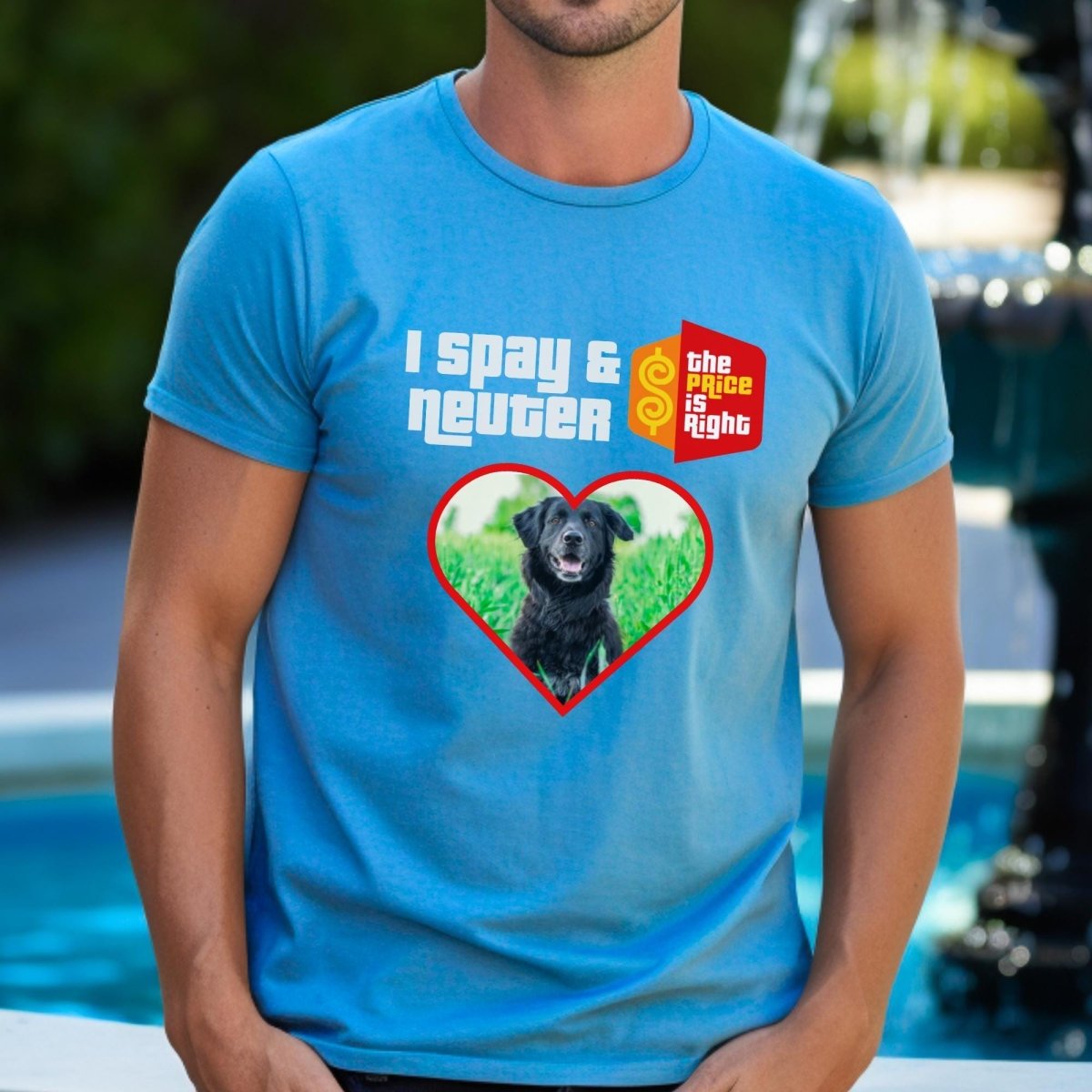 I Spay & Neuter Personalized Photo Price is Right Shirt for Dog & Cat Owners - Aqua - XS - Short