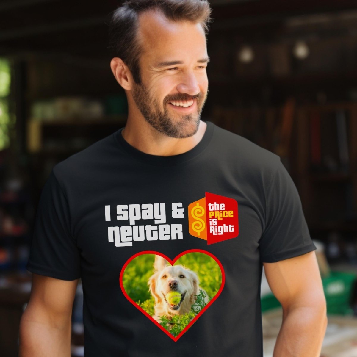 I Spay & Neuter Personalized Photo Price is Right Shirt for Dog & Cat Owners - Black - XS - Short