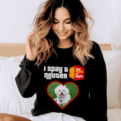 I Spay & Neuter Personalized Photo Price is Right Shirt for Dog & Cat Owners - Black - S - Long