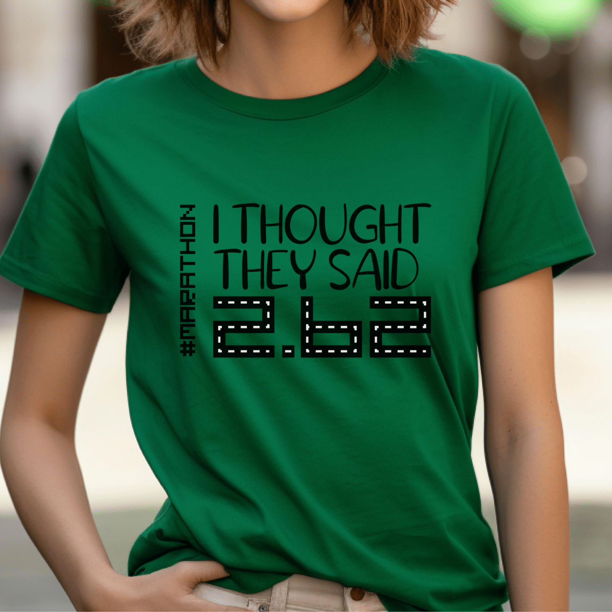 I Thought They Said 2.62 Funny Marathon Runner Shirt, First Time Marathoner Tee - Kelly - XS -