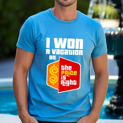 I Won on the Price is Right Shirt, Winner Contestant Pride Tee - Aqua - XS -