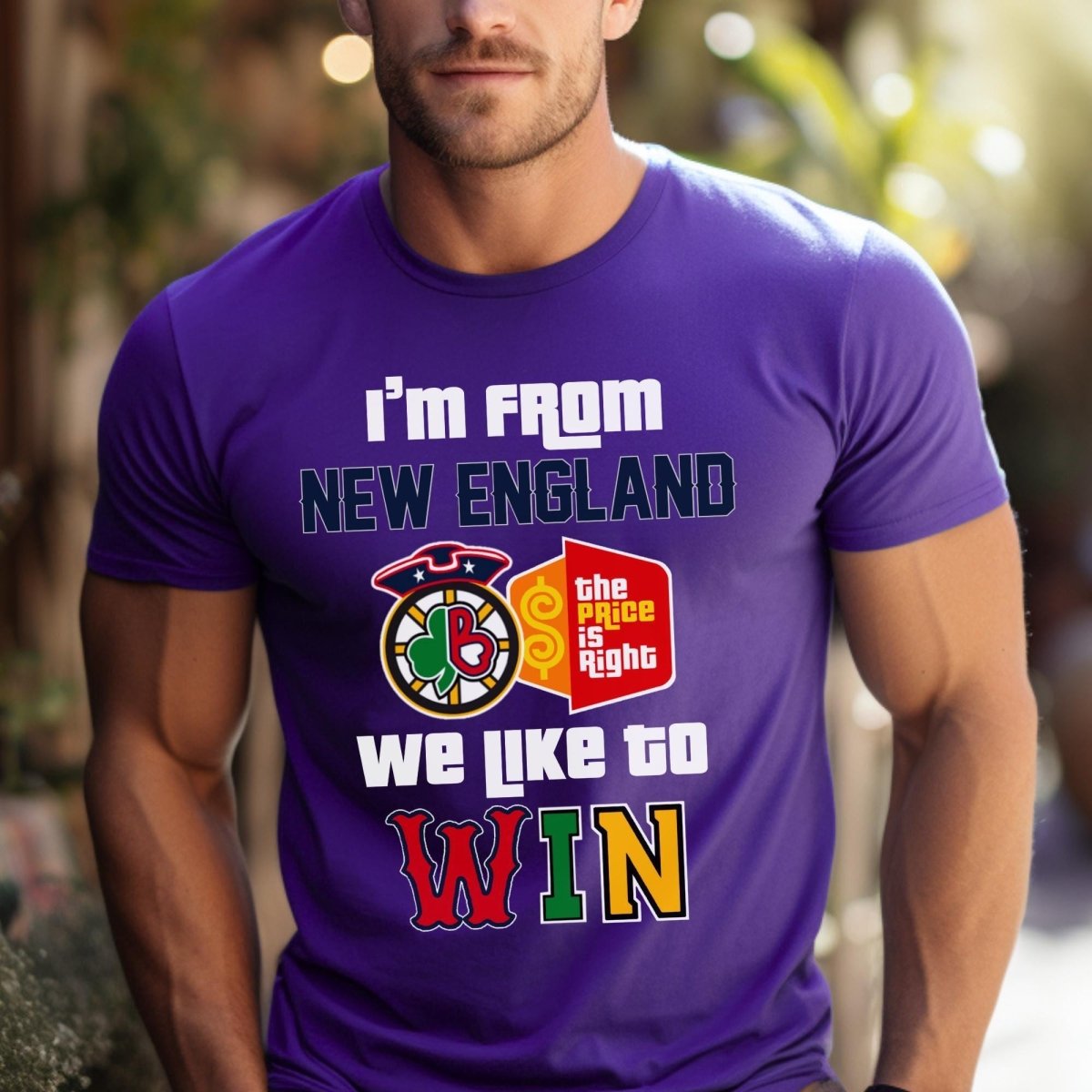 I'm From New England We Like to Win Price is Right Shirt, Boston Sports Shirt - Team Purple - XS -