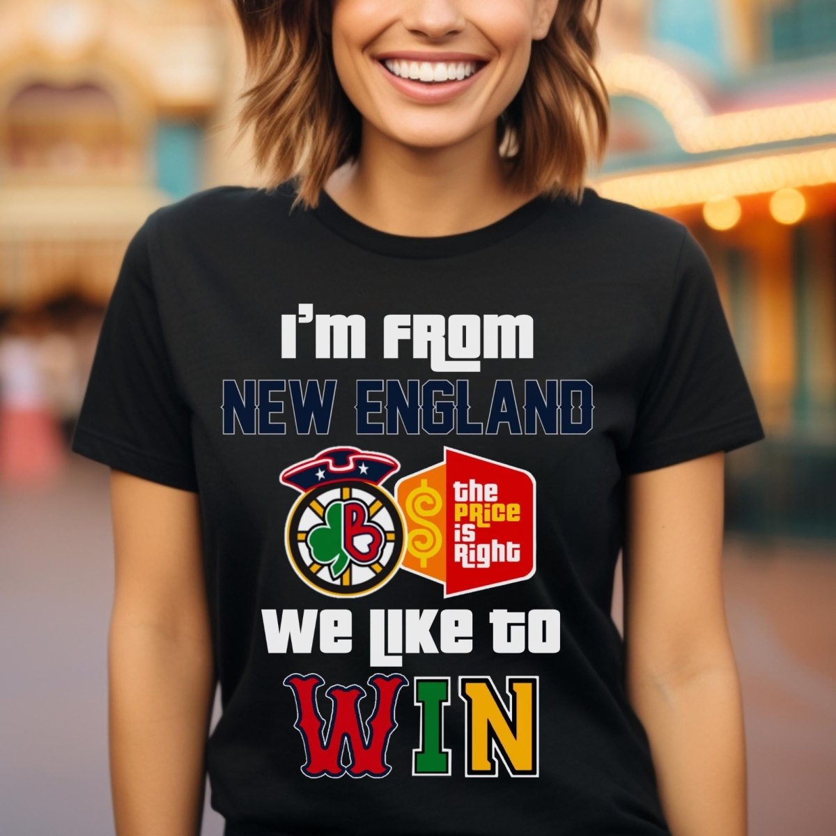 I'm From New England We Like to Win Price is Right Shirt, Boston Sports Shirt - Black - XS -
