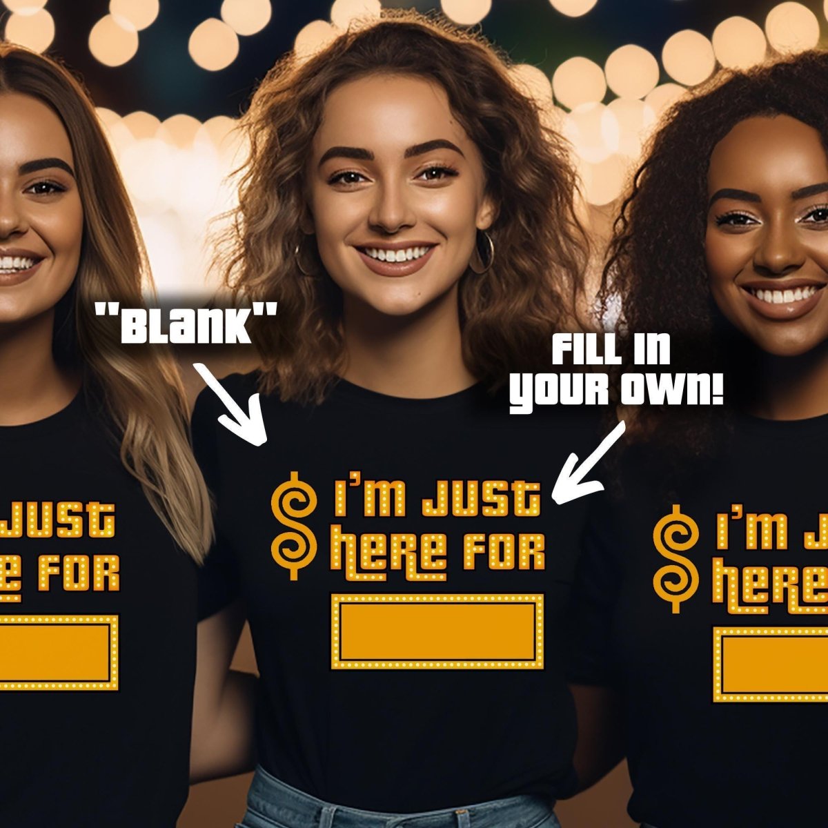 I'm Just Here For Price is Right Personalized Group Shirt, Game Night Squad Gift - Black - XS -