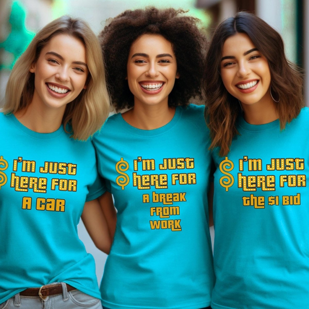 I'm Just Here For Price is Right Personalized Group Shirt, Game Night Squad Gift - Aqua - XS -