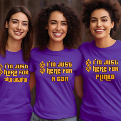 I'm Just Here For Price is Right Personalized Group Shirt, Game Night Squad Gift - Team Purple - XS -