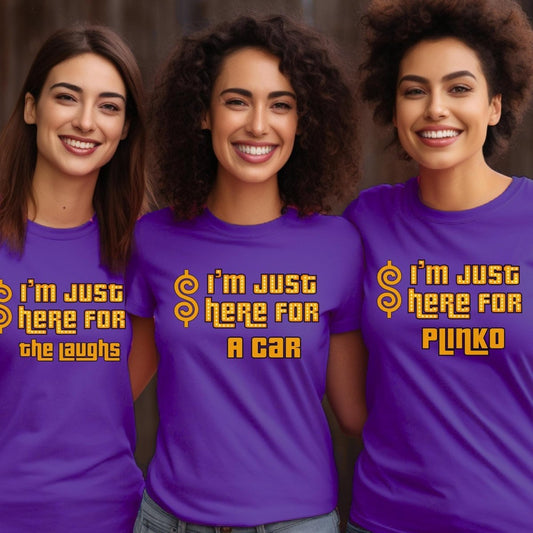 I'm Just Here For Price is Right Personalized Group Shirt, Game Night Squad Gift - Team Purple - XS -