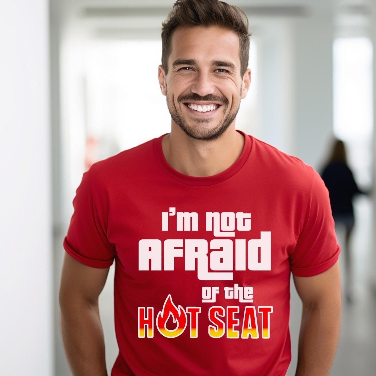 I'm Not Afraid of the Hot Seat, Price is Right Contestant Tee, Retro Game Show Fan Tee - Red - XS -