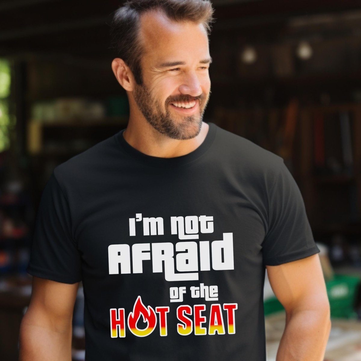 I'm Not Afraid of the Hot Seat, Price is Right Contestant Tee, Retro Game Show Fan Tee - Black - XS -