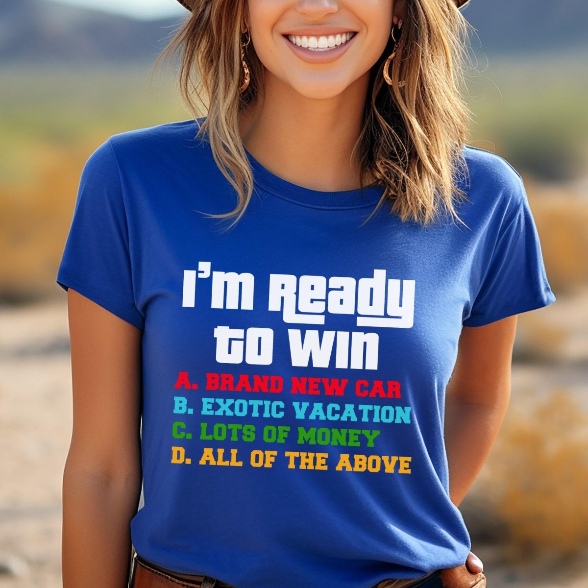 I'm Ready to Win Multiple Choice Price is Right Shirt, Fan Gift for Teachers - True Royal - XS -