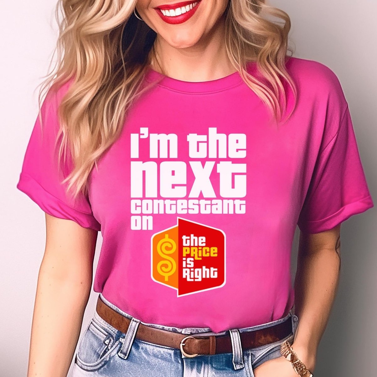 I'm the Next Contestant on the Price is Right Shirt, Retro Game Show Tee - Berry - XS -