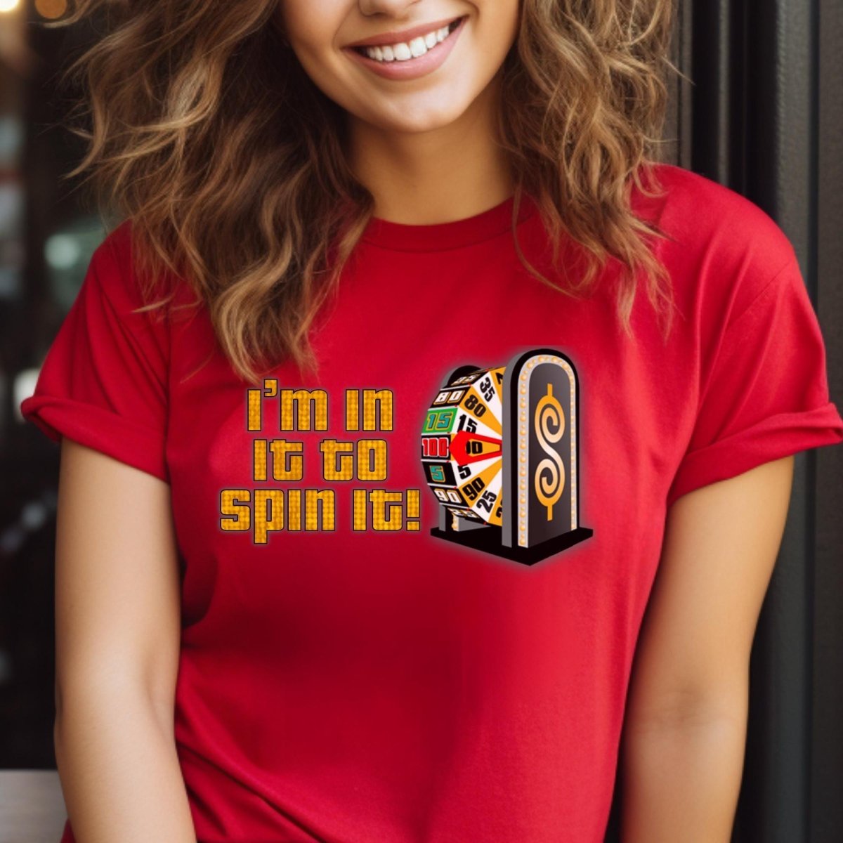 In It to Spin It Price is Right Shirt for Fans of the Big Wheel - Red - XS - Short
