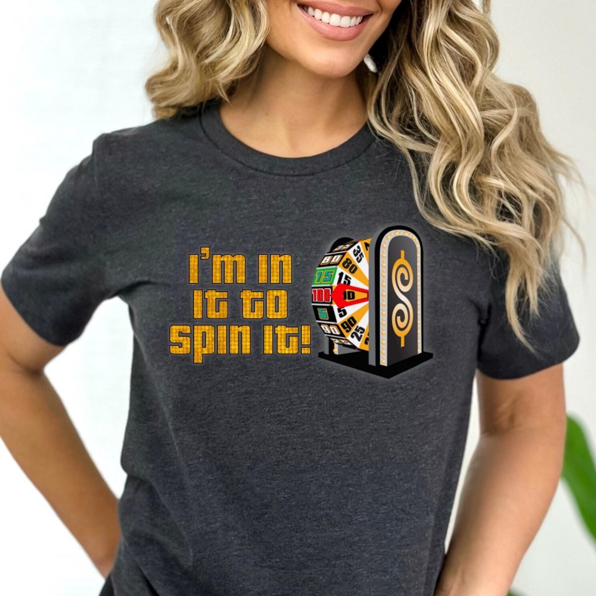 In It to Spin It Price is Right Shirt for Fans of the Big Wheel - Dark Grey Heather - XS - Short