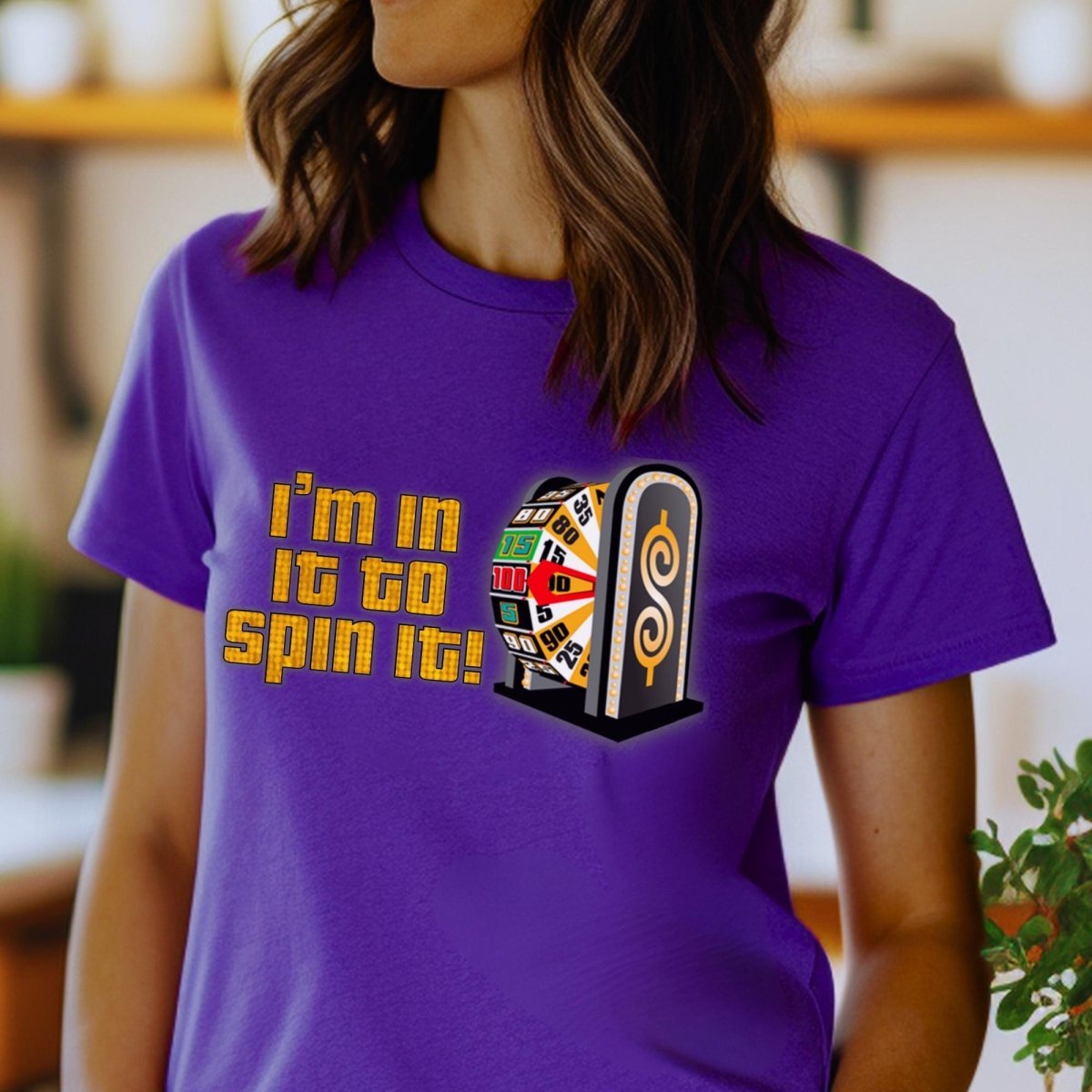 In It to Spin It Price is Right Shirt for Fans of the Big Wheel - Purple - XS - Short
