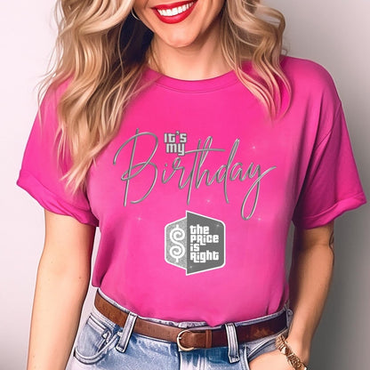 It's My Birthday Price is Right Greyscale Shirt - Berry - XS -