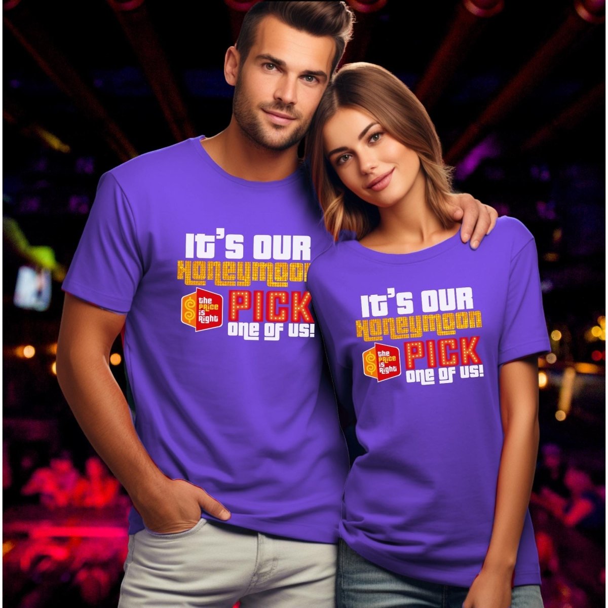 It's Our Honeymoon, Pick One of Us Price is Right Shirt, Funny Newlywed Gift - Team Purple - XS -