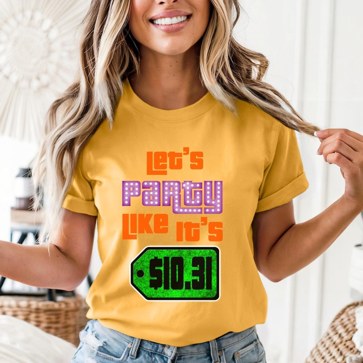 Let's Party Like It's $10.31 Price is Right Shirt, Halloween Tee, Bidding Fan Gift - Gold - XS -
