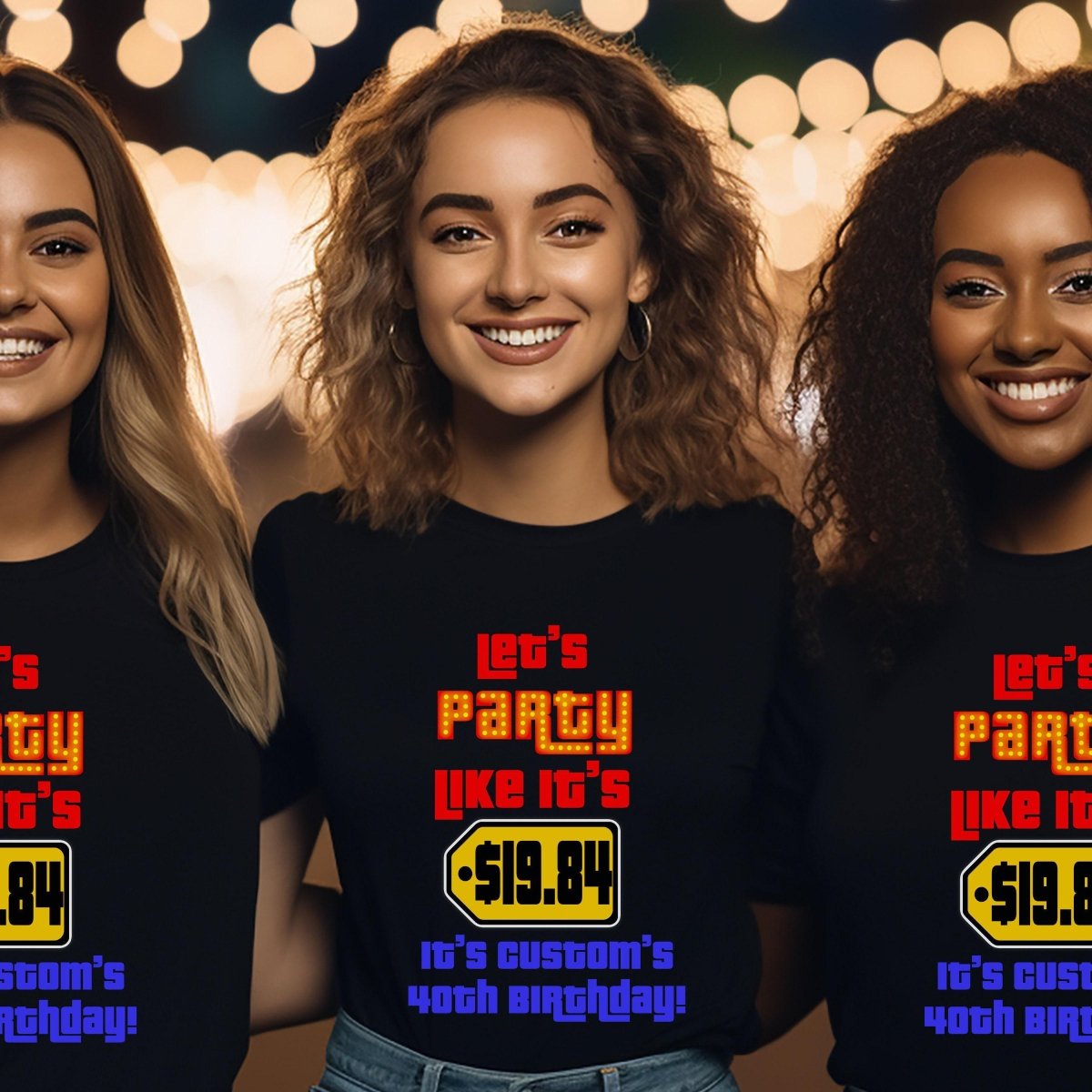 Let's Party Like It's $19.99 Personalized Price is Right Birthday Shirt - Black - XS -