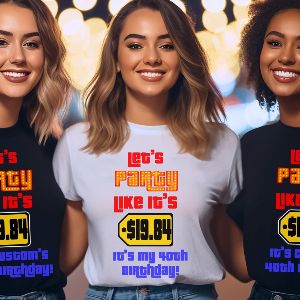 Let's Party Like It's Personalized Birthday Shirt, Custom Name Tee - White - XS -
