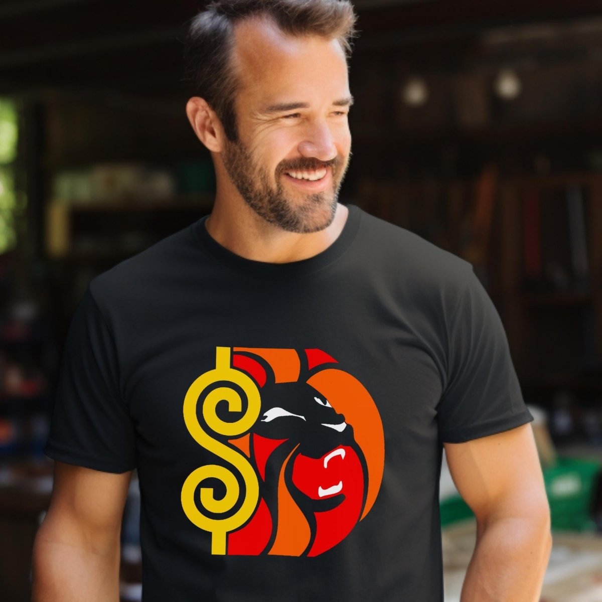 Lion's Share Roar Price is Right Shirt, Lion Head Design Tee, Bold Fan Gift - Black - XS -