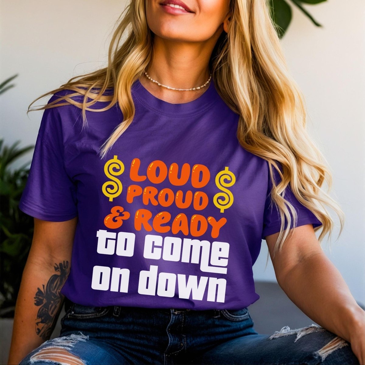 Loud and Proud & Ready to Come on Down Price is Right Shirt, Funny Retro Game Show Fan Gift - Team Purple - XS -