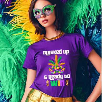 Masked Up and Ready to Win Price is Right Shirt, Mardi Gras Tee, Fan Gift - Team Purple - XS -