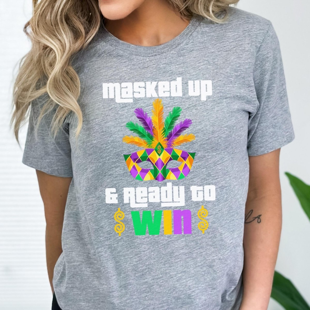 Masked Up and Ready to Win Price is Right Shirt, Mardi Gras Tee, Fan Gift - Athletic Heather - XS -