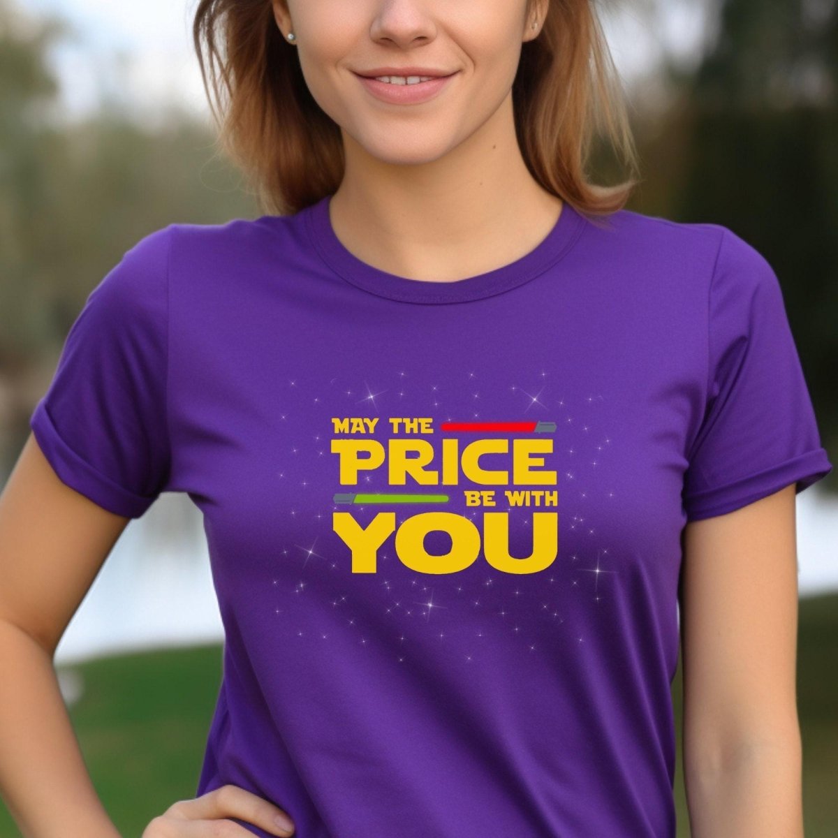 May the Price Be With You Price is Right Shirt, Star Wars Fan Tee - Team Purple - XS -
