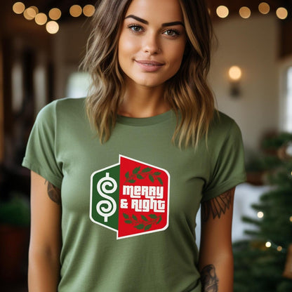 Merry and Bright Price is Right Christmas Shirt, Holiday Logo Tee, Festive Fan Gift - Leaf - XS -