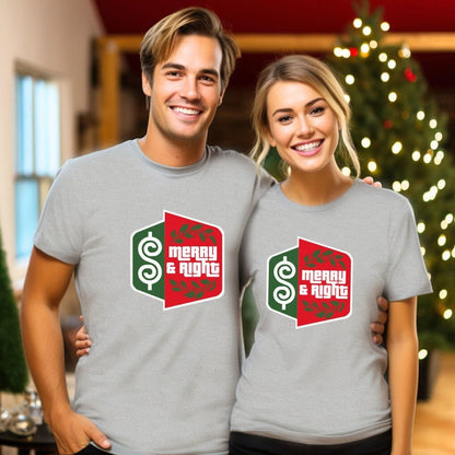 Merry and Bright Price is Right Christmas Shirt, Holiday Logo Tee, Festive Fan Gift - Athletic Heather - XS -