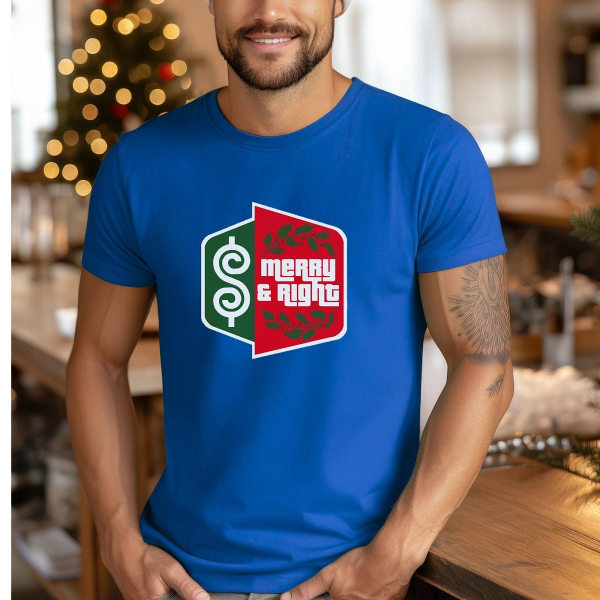 Merry and Bright Price is Right Christmas Shirt, Holiday Logo Tee, Festive Fan Gift - True Royal - XS -
