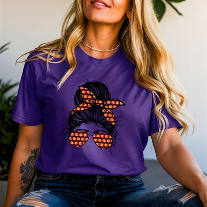 Messy Bun Price is Right Shirt, Sunglasses Logo Design Tee, Game Show Fan - Team Purple - XS -