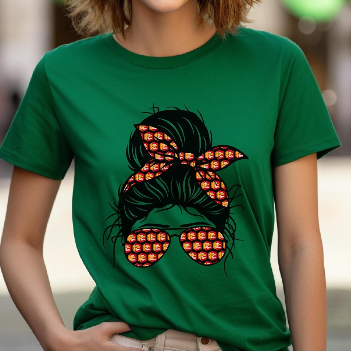 Messy Bun Price is Right Shirt, Sunglasses Logo Design Tee, Game Show Fan - Kelly - XS -
