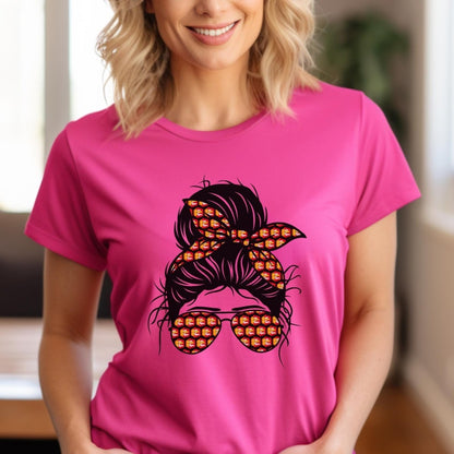 Messy Bun Price is Right Shirt, Sunglasses Logo Design Tee, Game Show Fan - Berry - XS -