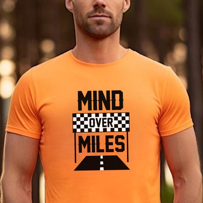 Mind Over Miles Marathon Runner Shirt, 26.2 Motivational Tee - Orange - XS -