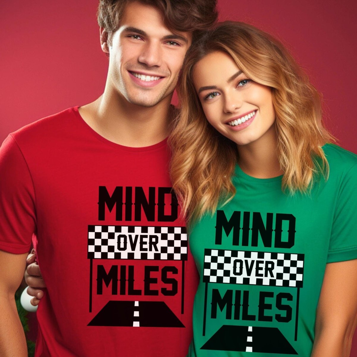 Mind Over Miles Marathon Runner Shirt, 26.2 Motivational Tee - Red - XS -