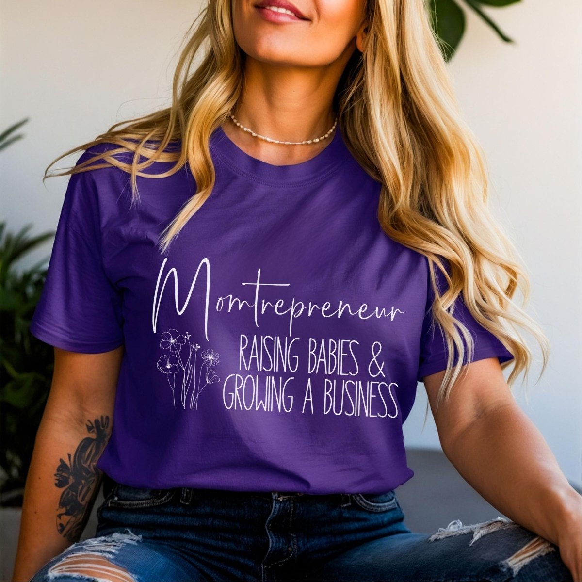 Momtrepreneur Raising Babies and Growing a Business Female Entrepreneur Shirt - Team Purple - XS -
