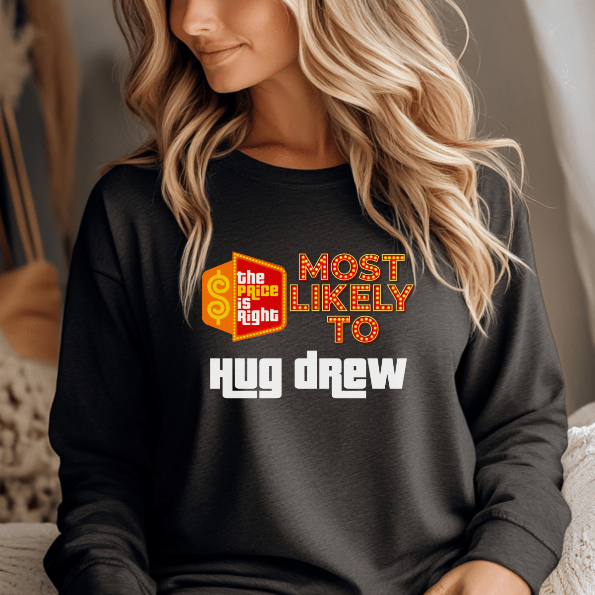 Most Likely To Price is Right Group Shirt with Personalized Quotes for Everyone in Your Crew - S - Dark Grey Heather - Long