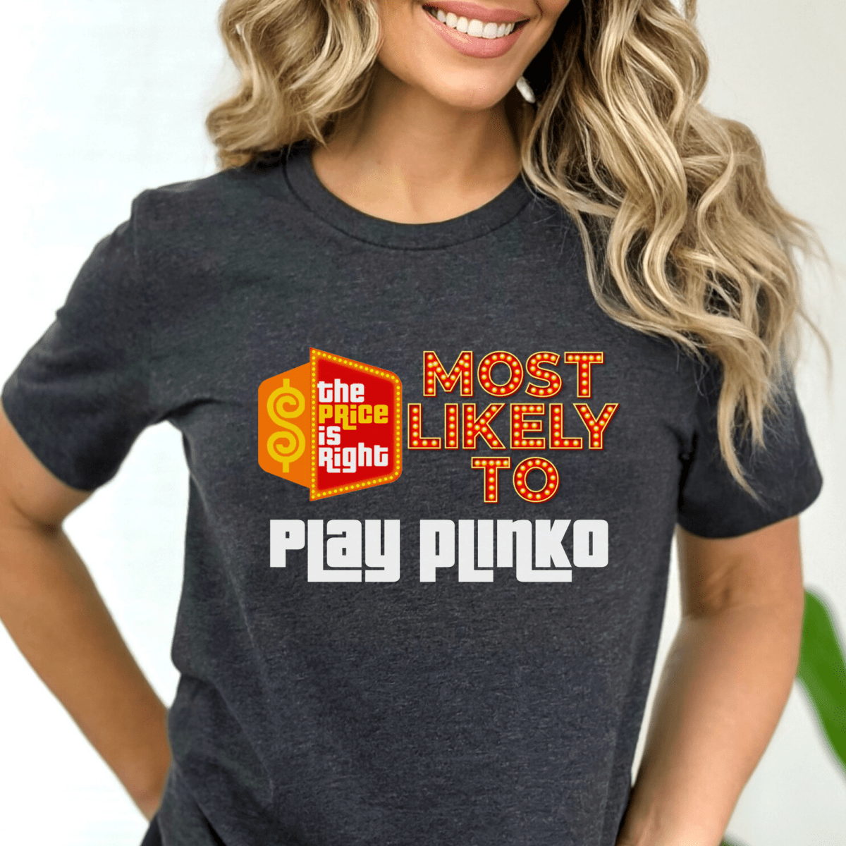 Most Likely To Price is Right Group Shirt with Personalized Quotes for Everyone in Your Crew - XS - Dark Grey Heather - Short