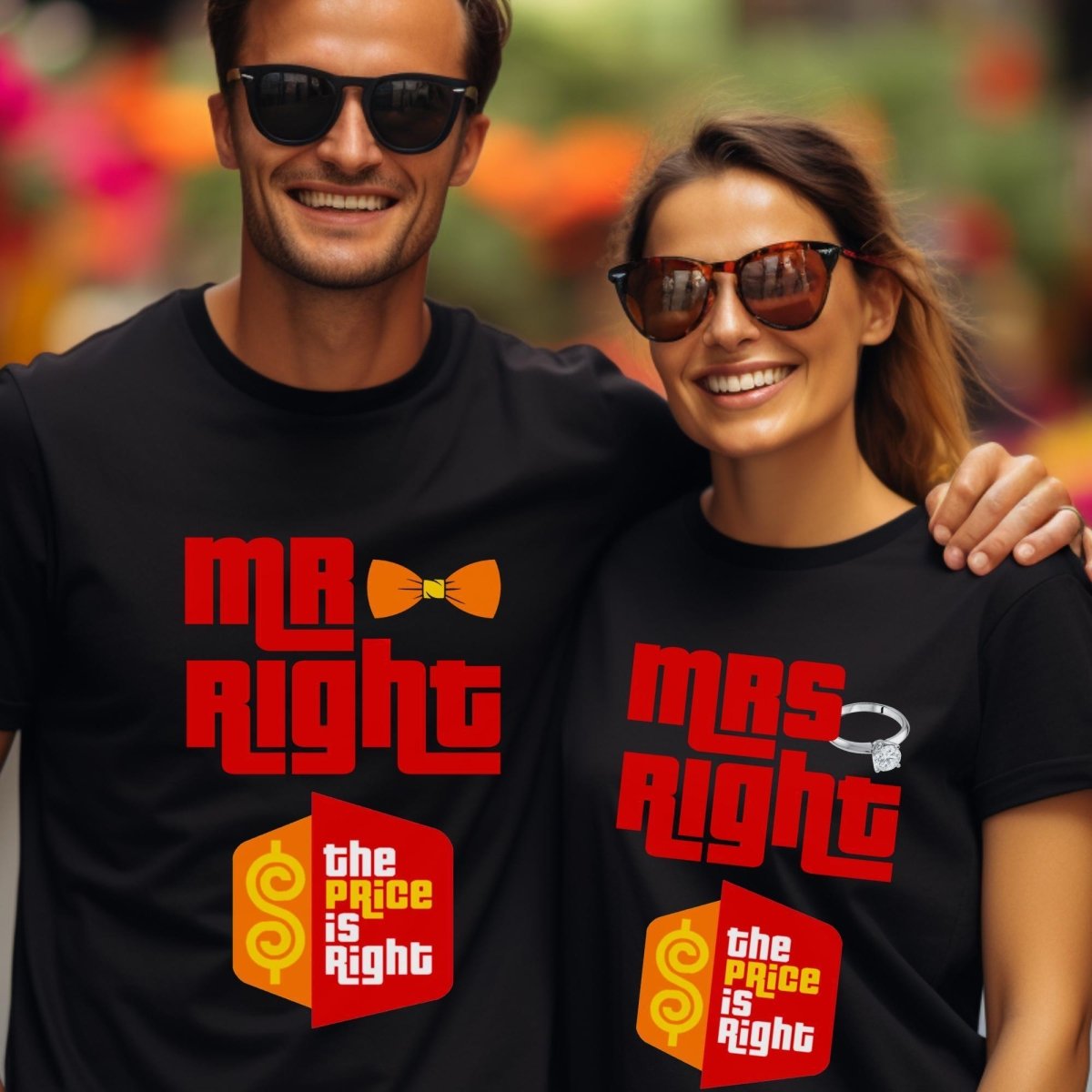 Mr. Right Mrs. Right Price is Right Shirt for Married Couple, Newlywed Tee for Honeymoon - Black - XS - Mr. Right