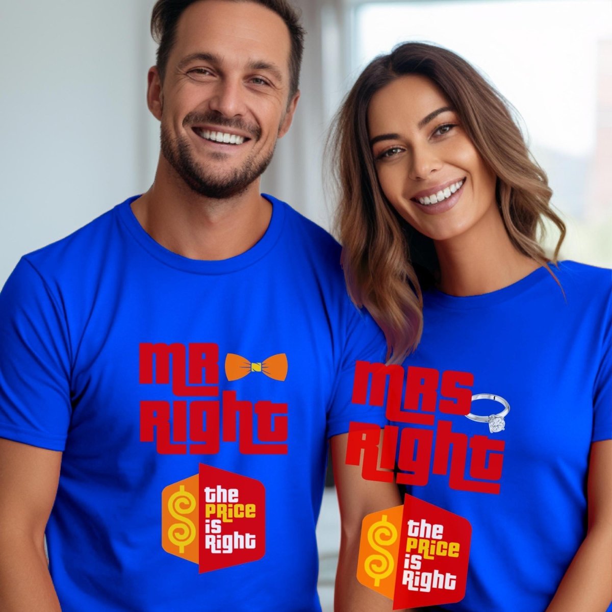 Mr. Right Mrs. Right Price is Right Shirt for Married Couple, Newlywed Tee for Honeymoon - True Royal - XS - Mr. Right