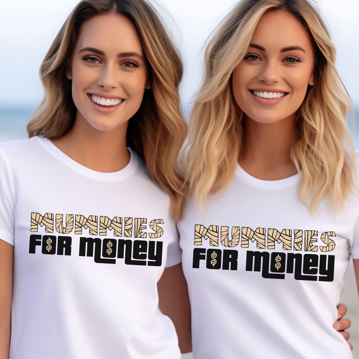 Mummies for Money Price is Right Halloween Shirt, Funny Game Show Gift - White - XS -