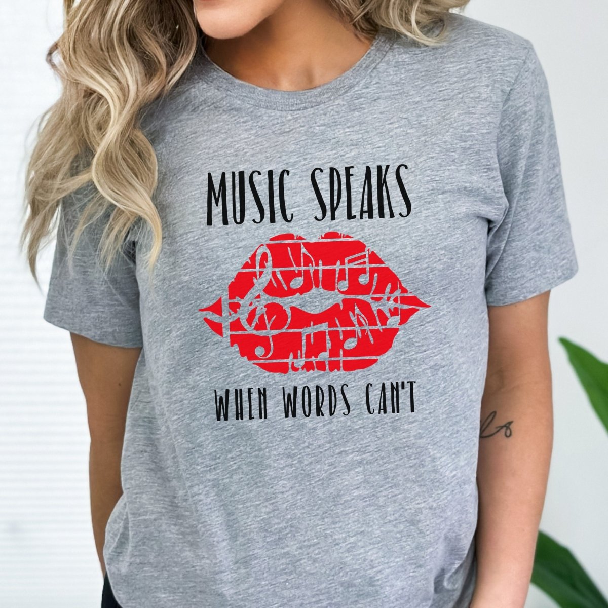 Music Speaks When Words Cant Shirt, Music Teacher Gift Tee Idea - Athletic Heather - XS -