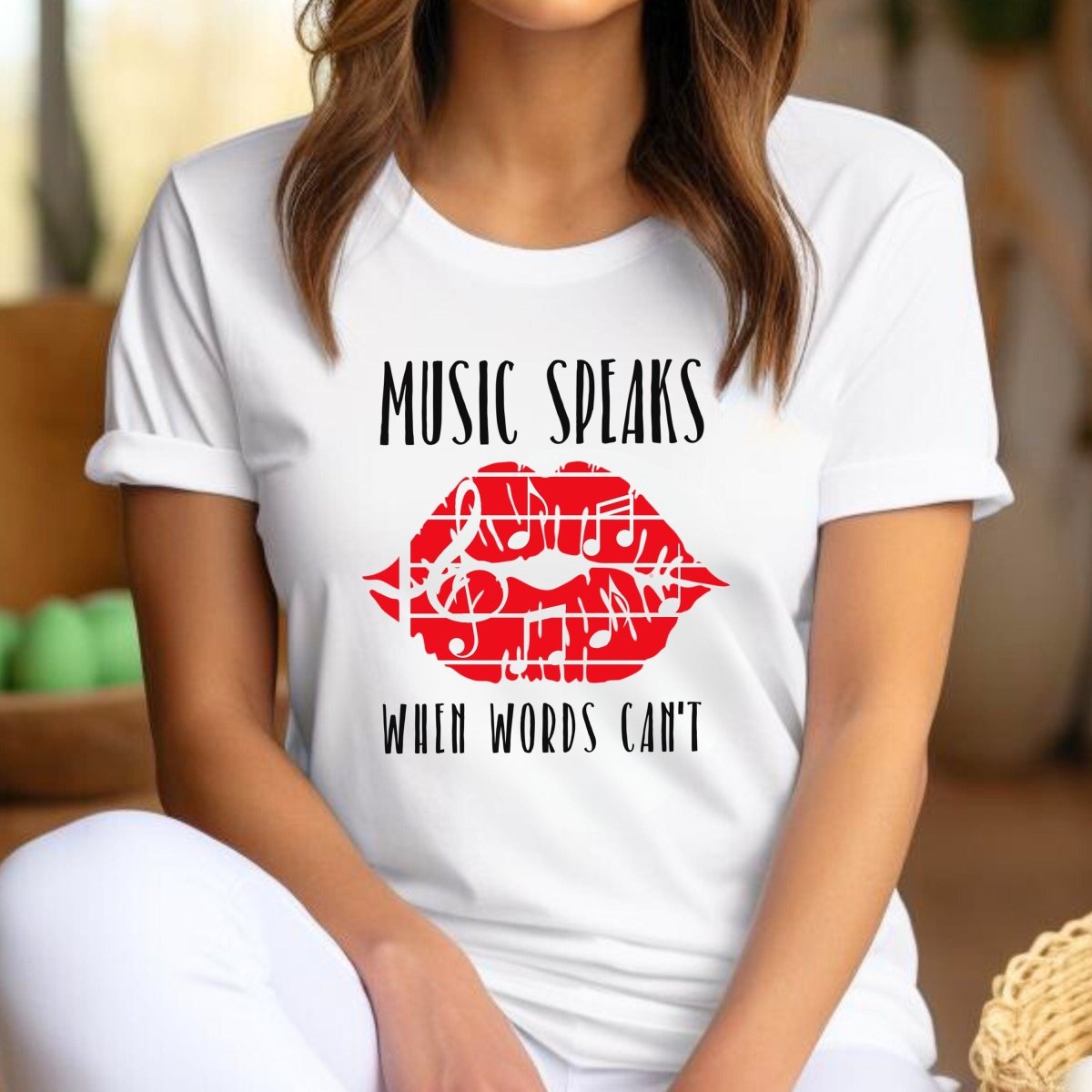 Music Speaks When Words Cant Shirt, Music Teacher Gift Tee Idea - White - XS -